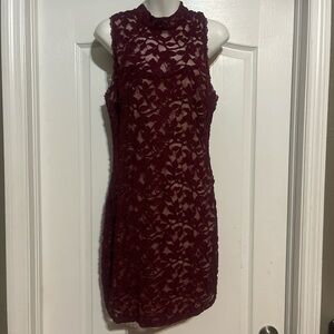 Emerald Sundae Red Sleeveless Halter Sheath Mini Dress Size XL